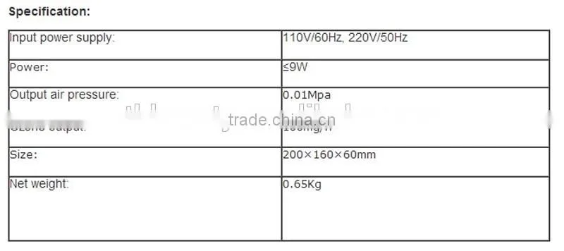 110v 100mg / H Household Ozone Generator Air And Water Purifier