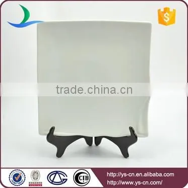 Wholesale rectangule white ceramic catering serving dinner plates porcelain