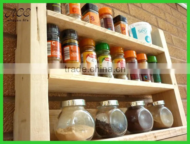 Rustic wooden spice rack