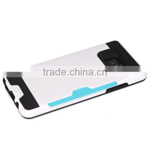 Drawbench phone case with card slot phone hull TPU + PC material back cover for Samsung Note 7
