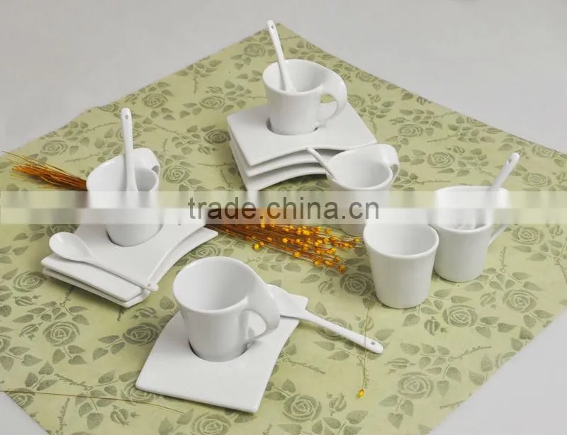 Porcelain Cup and Saucer with Solid Color