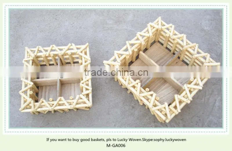 Wicker flowerpot for garden decoration & willow flower basket
