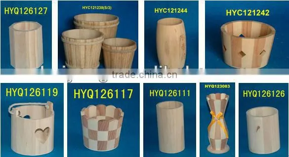 wood flower vase