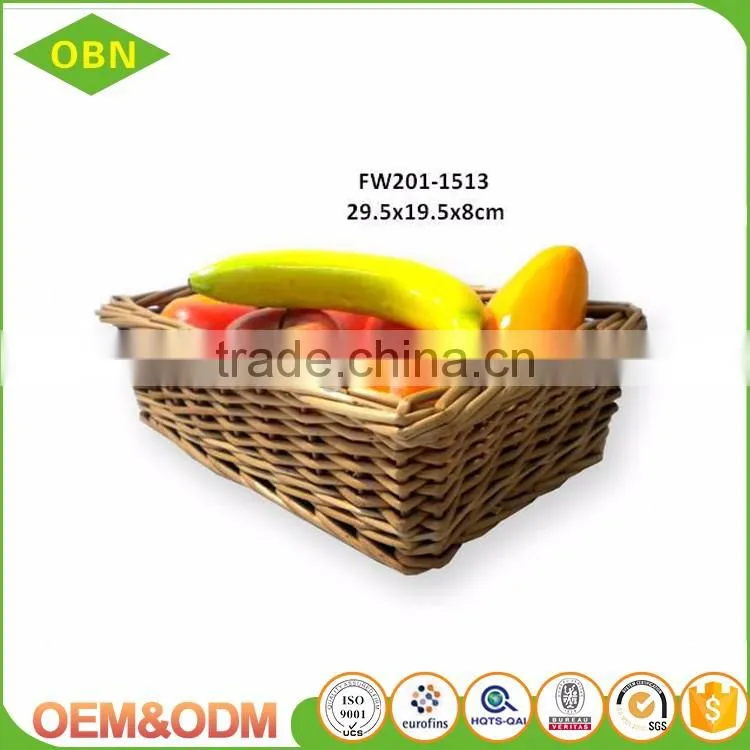 China Wholesale Price Handmade Wicker Bread Tray Fruit Basket