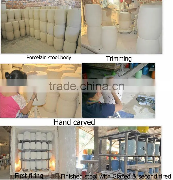 Comfortable round Chinese stool porcelain