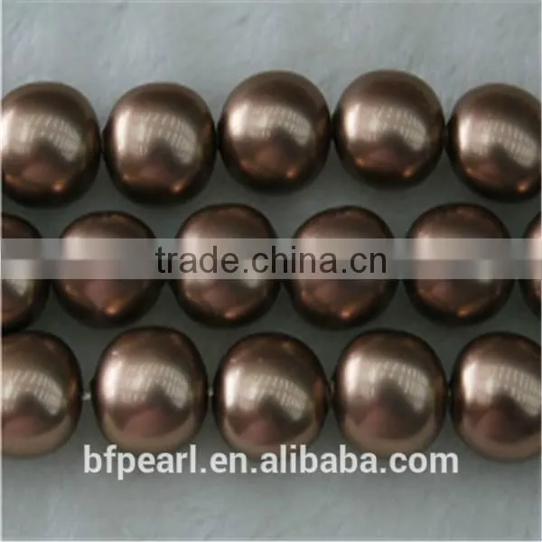 16-20mm Egg Shaped Champagne Shell Pearls Strands for Making Jewelry
