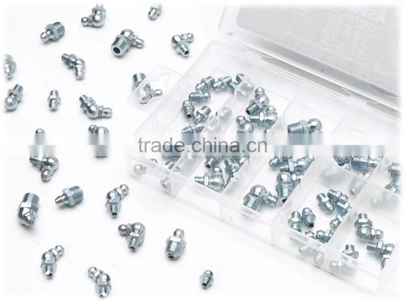 45 Degree and 90 Degree Straight Hydraulic Lubrication Lube Grease Fittings Assortment Zerk Fitting