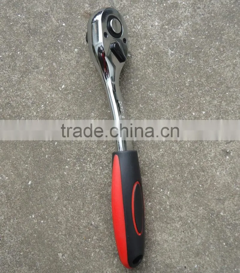 High quality CR-V steel Ratchet Wrench with double colors TPR handle