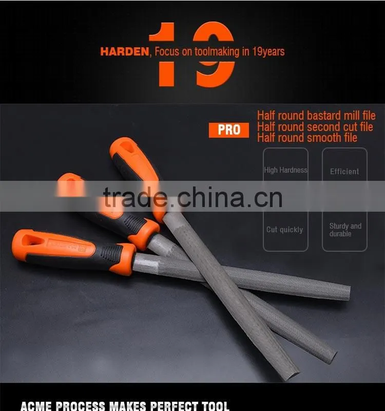 Professional Half Round Smooth Cut File With Soft Handle