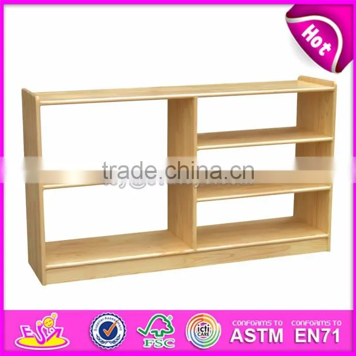 High quality kids preschool furniture natural wood storage furniture W08C203