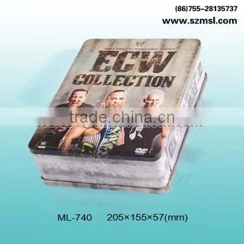 square Tin DVD case/can with embossing