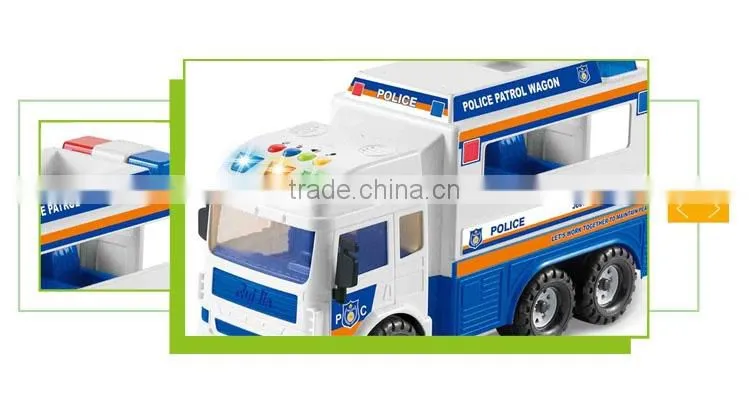 Newest friction inertia set musical electric toy police kit