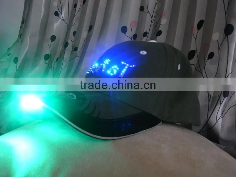 Fashion flash light caps with embroidery logo design
