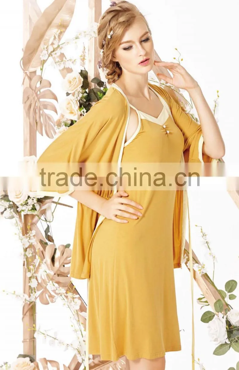 2016 Latest elegant women spring two piece sleepwear