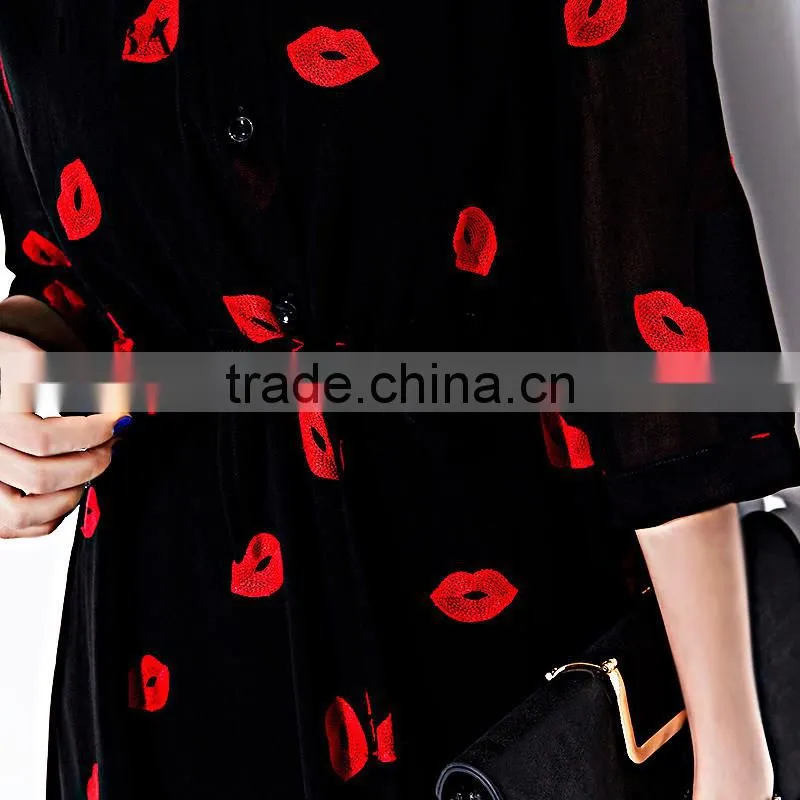 Korea summer fashion red slips dress 2015