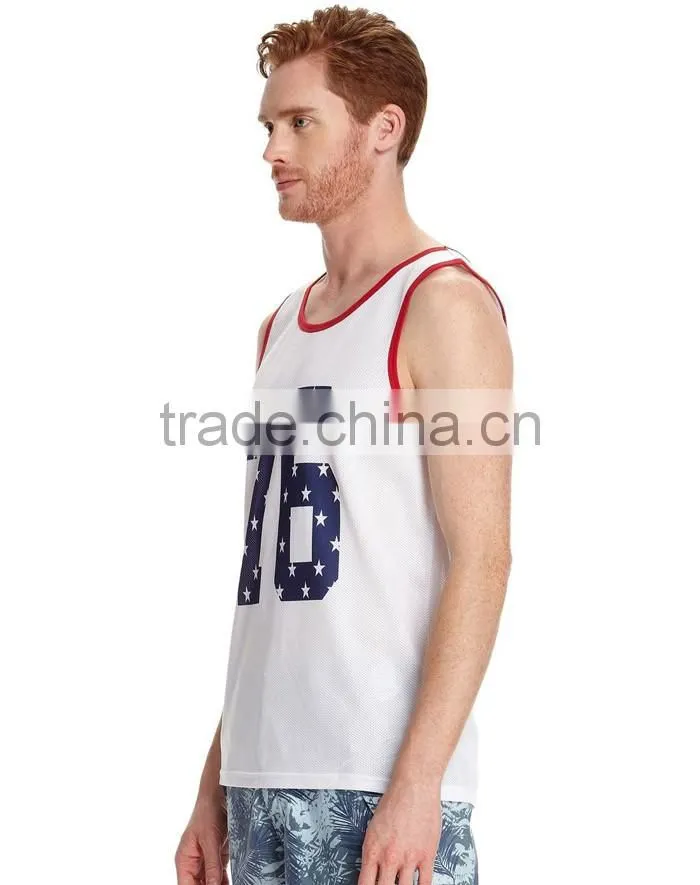 2016 wholesale trendy printed sports singlets