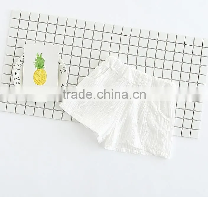 Summer Apparel Latest Arrivals Linen Fabric Shorts Daliy Wearing Baby Clothes