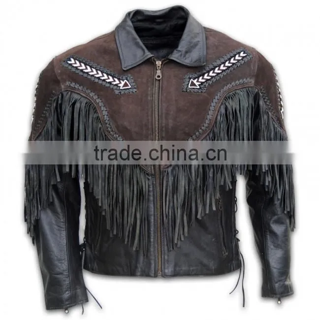 Men's leather motorbike jacket