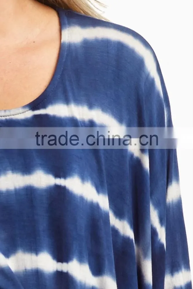 Latest tye dye print flowy fit maternity clothes wear asymmetric maternity top