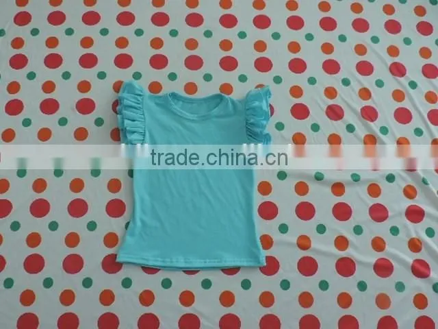 wholesale 2017 baby girls clothing solid color flutter icing shirts summer hot clothes children girl