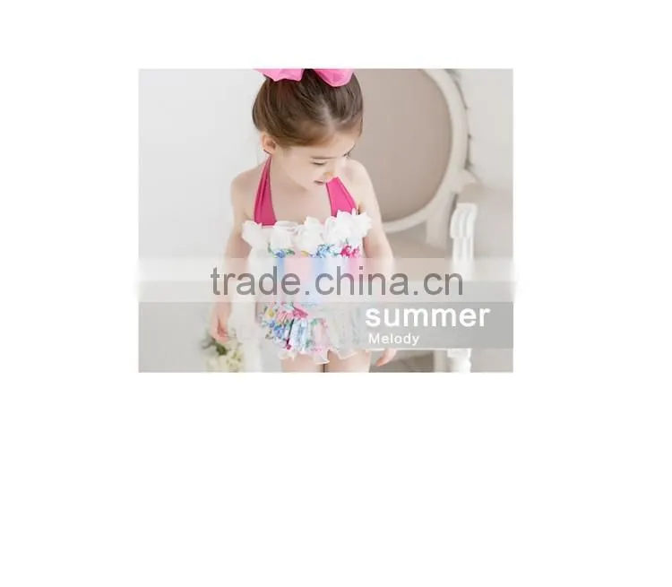 Children piece swimsuit girls skirt type swimsuit children baby swimwear Floral