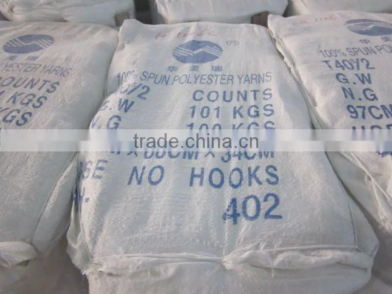 100% spun polyester bag closing sewing thread 40s/2 raw white