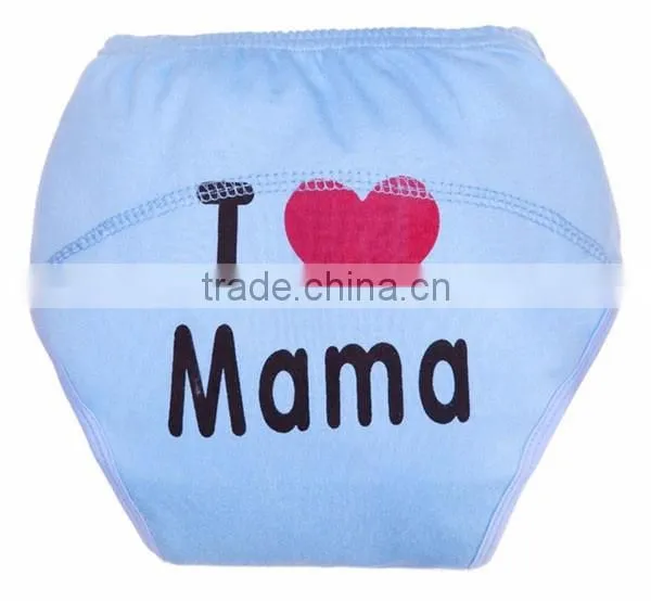yellow panda pattern printed 100 cotton reusable baby cloth diaper