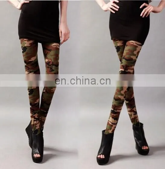 Hot Sexy Women Camouflage Waisted Seamless Tight Skinny Pencil Leggings Pant