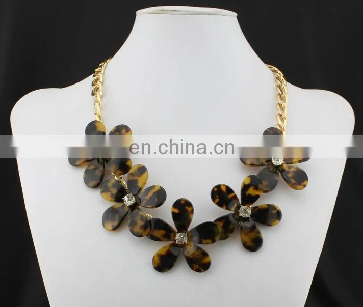 wholesale tortoise shell jewelry,tortoise shell resin flower necklace