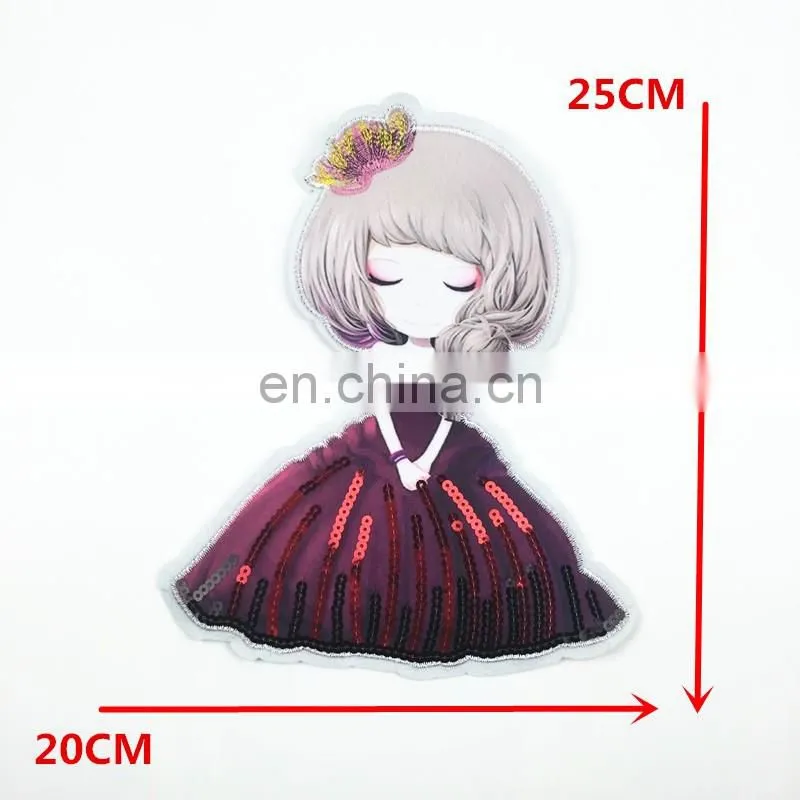 2017 wholesale custom patch embroidered with sequins iron patch
