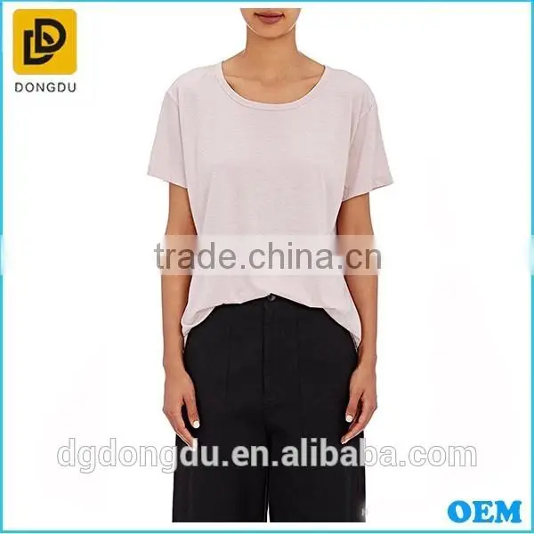 2016 Custom Wholesale Hot Sale Open-back Design Lady Cheap Casual T shirt