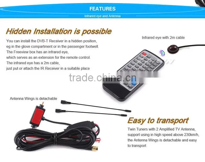 Erisin ES238D HD TV Car Digital TV Box Support MPEG 2