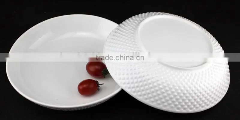porcelain embossed plate, 8" porcelain fruit plate, wholesale porcelain fruite plates