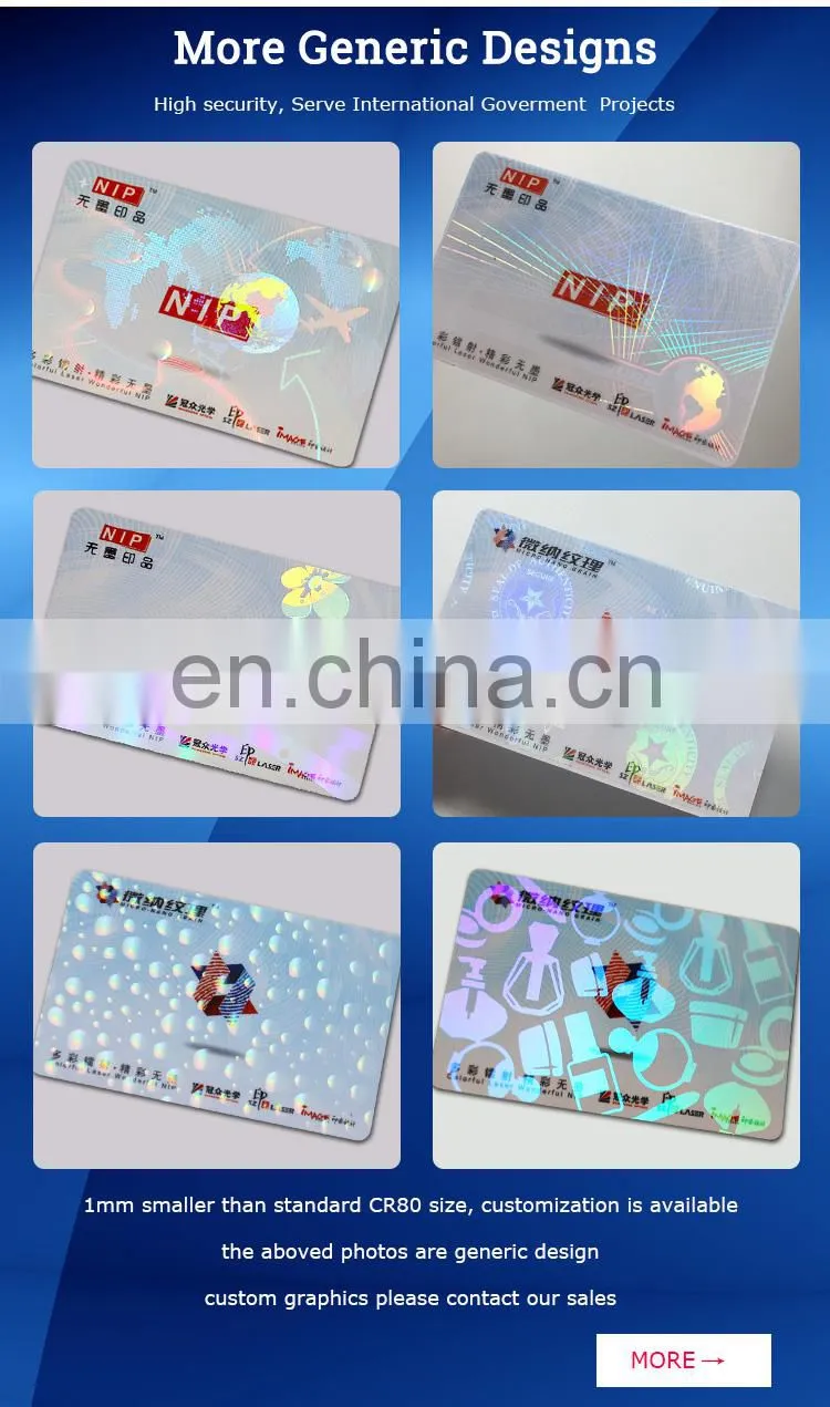 Generic Transparent Hologram ID Card Overlay