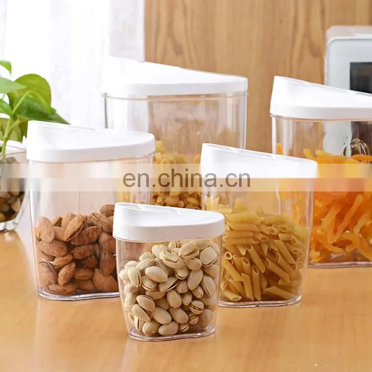 Bpa Free 10 Pieces Stackable Plastic Kitchen Food Storage Containers Set With Pour Lids For Cereal Candy Nuts Beans