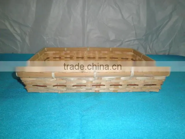 handwoven rectangular flat bamboo basket