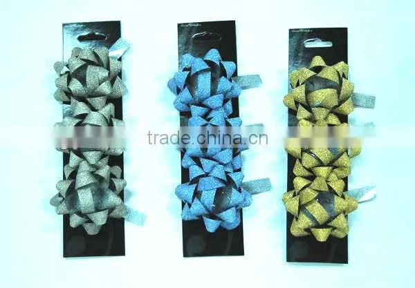 Print Star Bow, pp ribbon bow, fabric curly bow, pull bow, velvet butterfly tie, pre-made tie bow