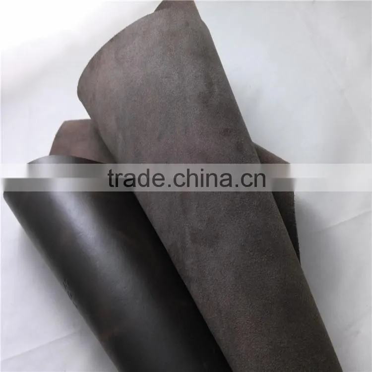 2015Cow split pull up leather for shoes