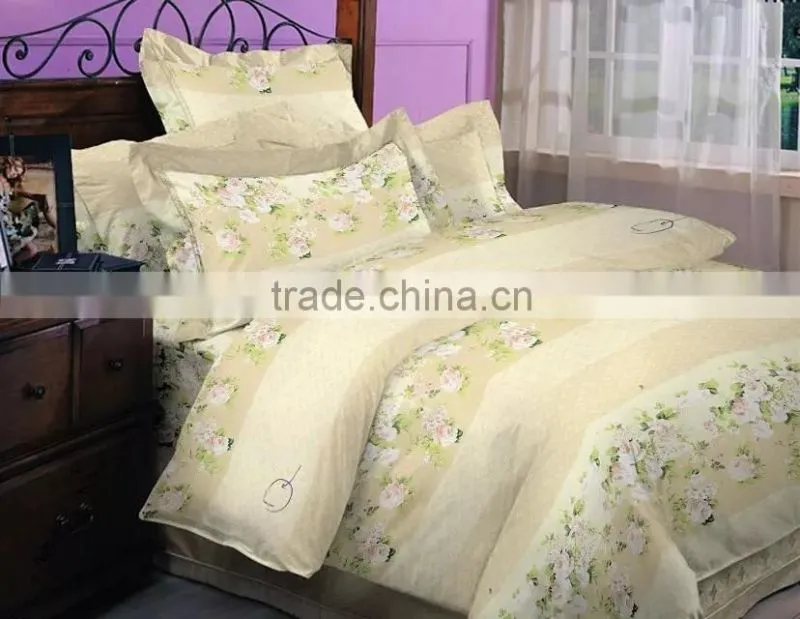 Hot sale microfiber fabric pigment printed bedding sheet set/home textile bedding sheet set