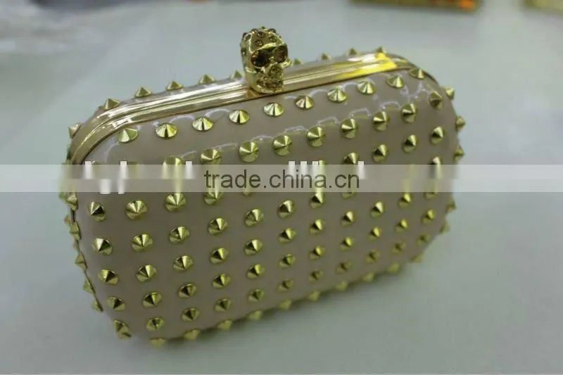 manufacturer sell beautiful rivet evening clutch bag