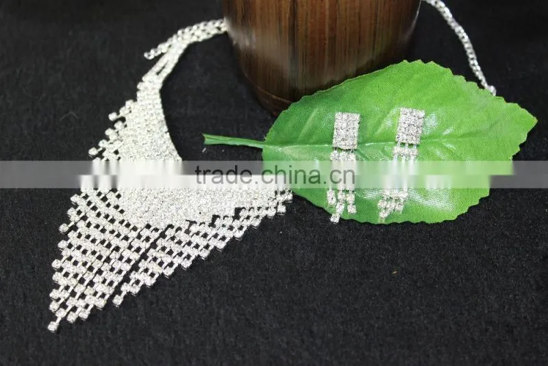 Tassel Glass Crystal Wedding Jewelry Sets for Bridal Beautiful Jewelry Set Wholesale