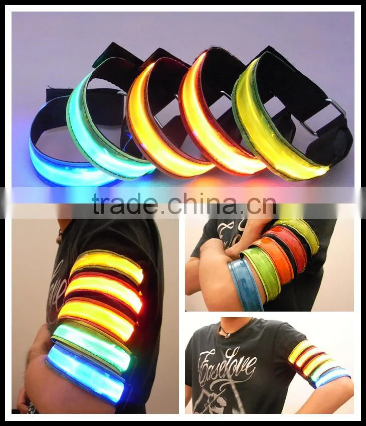 Batteries Replaceable Led Radiant Safety Lattice Optical Fiber Armbands