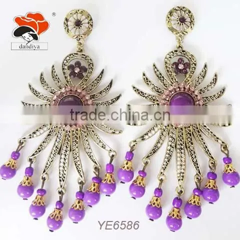 Cheap custom leather tassel jewelry 2016 newest design earring copper earrings