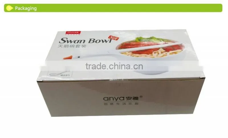 D724 2016 New Product Swan Bowl Salad Bowl Melamine Plastic Bowl