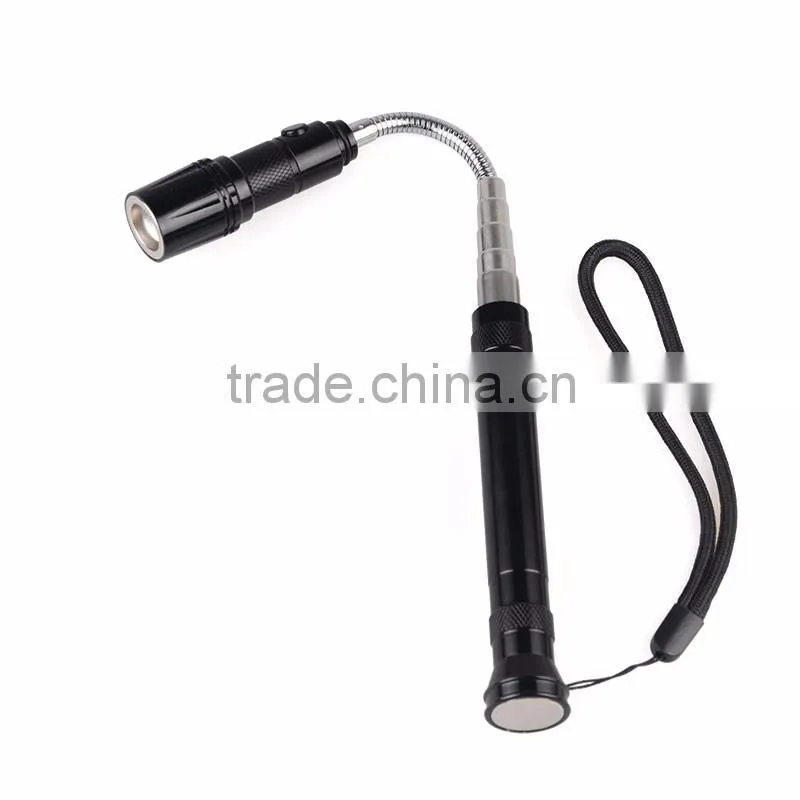 Telescopic Pick Up Tool Zoom Powerful Work Light Magnetic Flexible LED Flashlight
