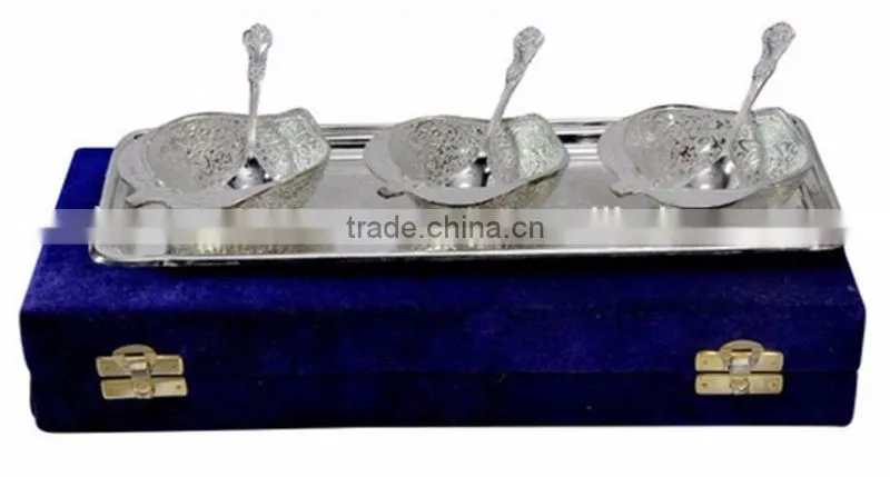 beautiful decorative new design silver plated Brass bowl