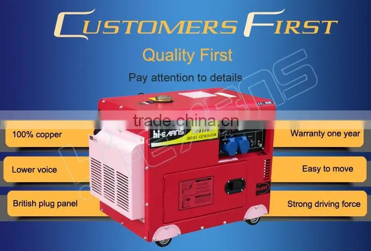 5KVA red color with hour meter used small diesel generators