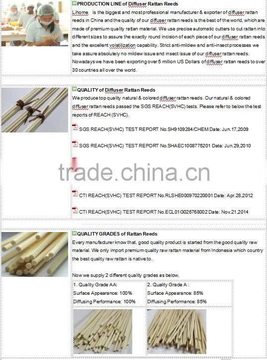 straight rattan sticks for air freshener reed diffuser