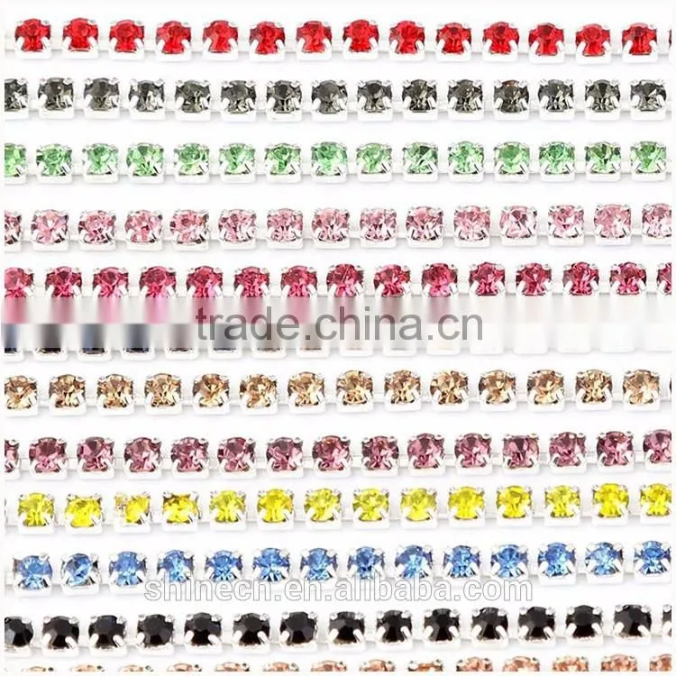 New design multicolor diy rhinestone YIWU Wholesale Hot Sale Hot fix Strong glue close Rhinestone cup chain