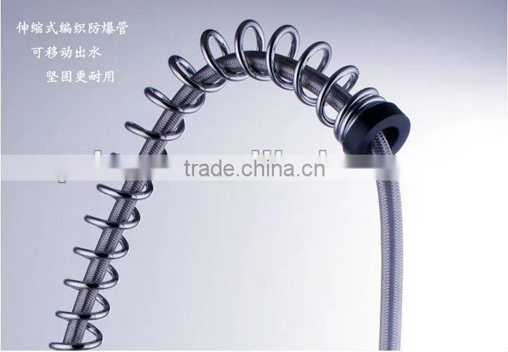 Pull out spring brass kitchen faucet